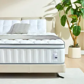 12 Inch King Size Hybrid Mattress with Cooling Gel and Individual Pocket Springs for Motion Isolation & Edge Support, Medium Firmness for Pressure Relief