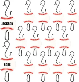 12 Pcs Bag Hook for Fence, Sports Fence Hook, Bag Clip for Fence, Metal Backpack Hooks with Acrylic Board, Fence Hooks for Bat Bag Water Bottle Lover Player Gifts (Baseball)