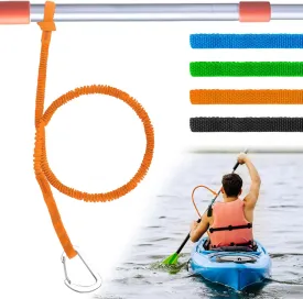 1/2/4 Pack Kayak Paddle Board Tether Leash Stretchable Strap Lanyard Rope, 3.3-7 Feet with Carabiner for SUP Kayaking Boating Canoeing Fishing Pole Rod or Other Gear