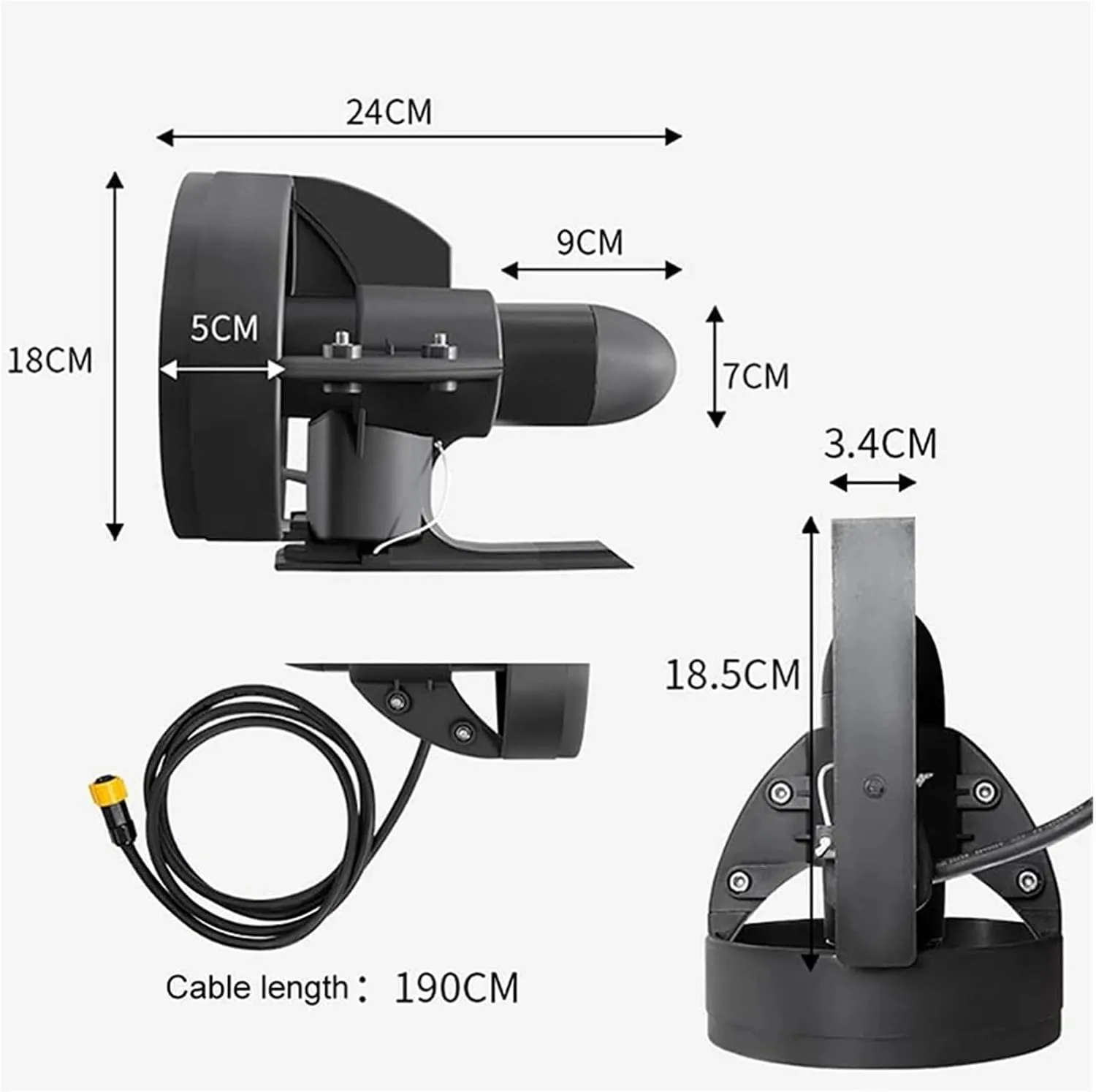 12V Power Fin Electric Brushless Motor for SUP Stand Up Paddle Board Push Surf Kayak Surfboard Propeller with Battery for Inflatable,Paddle Boards,Fishing Boats