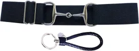 1.5-inch Elastic Equestrian Belt Bit Buckle Leather Key Strap for Horseback Riding Equestrian Sports