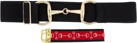 1.5-inch Elastic Equestrian Belt Bit Buckle Leather Key Strap for Horseback Riding Equestrian Sports