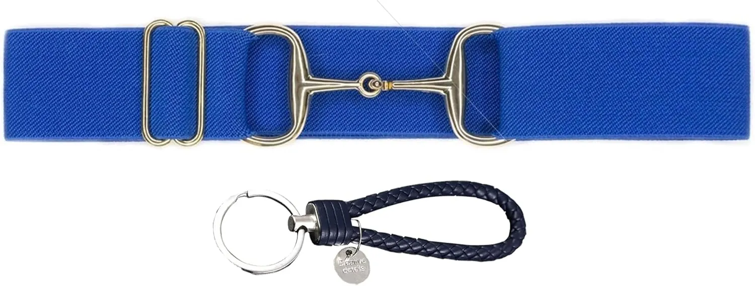 1.5-inch Elastic Equestrian Belt Bit Buckle Leather Key Strap for Horseback Riding Equestrian Sports