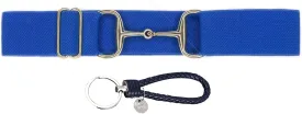 1.5-inch Elastic Equestrian Belt Bit Buckle Leather Key Strap for Horseback Riding Equestrian Sports