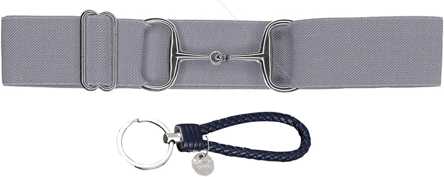 1.5-inch Elastic Equestrian Belt Bit Buckle Leather Key Strap for Horseback Riding Equestrian Sports