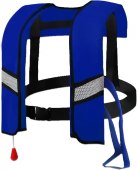 150N Automatic Inflatable Life Jacket  Adjustable Nylon Swim Vest with CO2 Inflation, Reflective Strips & Safety Buckle