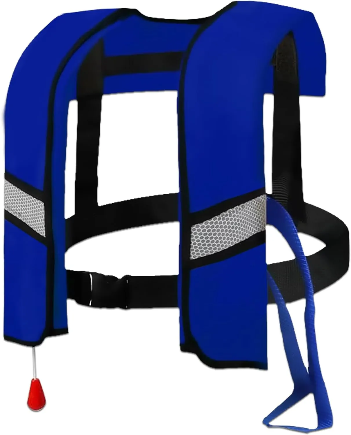 150N Automatic Inflatable Life Jacket  Adjustable Nylon Swim Vest with CO2 Inflation, Reflective Strips & Safety Buckle