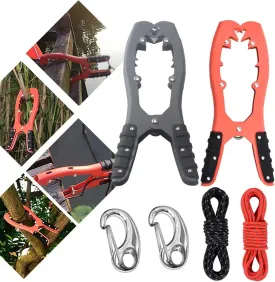 2-Piece Kayak Anchor Grip Clamp with 16.4ft Paracord & Snap Hook  Boat Anchor Clip, Fishing Accessories for Kayak, Fisherman Anchor Clamp, Anchor Grip for Fishing