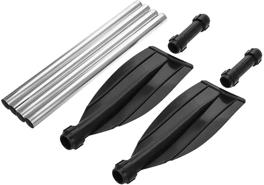 2 Piece Kayak Paddle, Adjustable Detachable Aluminum Alloy Paddle Lightweight Ribbed Kayak Paddle Oars for Inflatable Boats Rubber Boat Air Mattresses