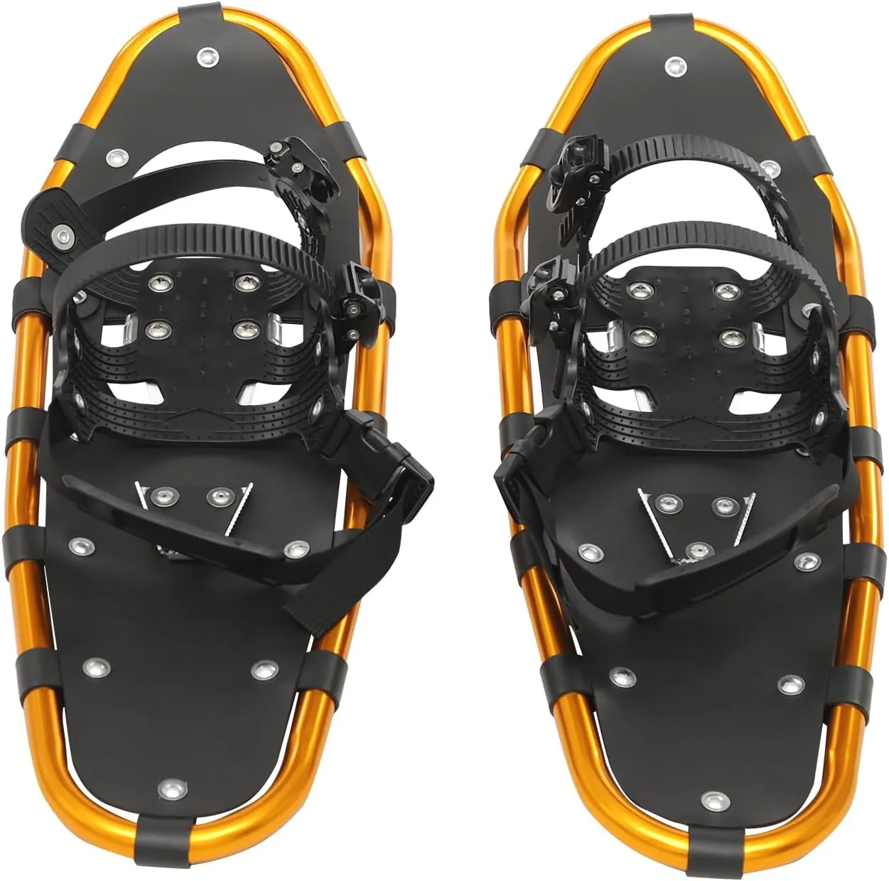 25 Inch Snowshoes and Adjustable Trekking Poles Bundle for Adults Men Women Youth, Lightweight Aluminum All Terrain Snowshoes Set with Carry Bag