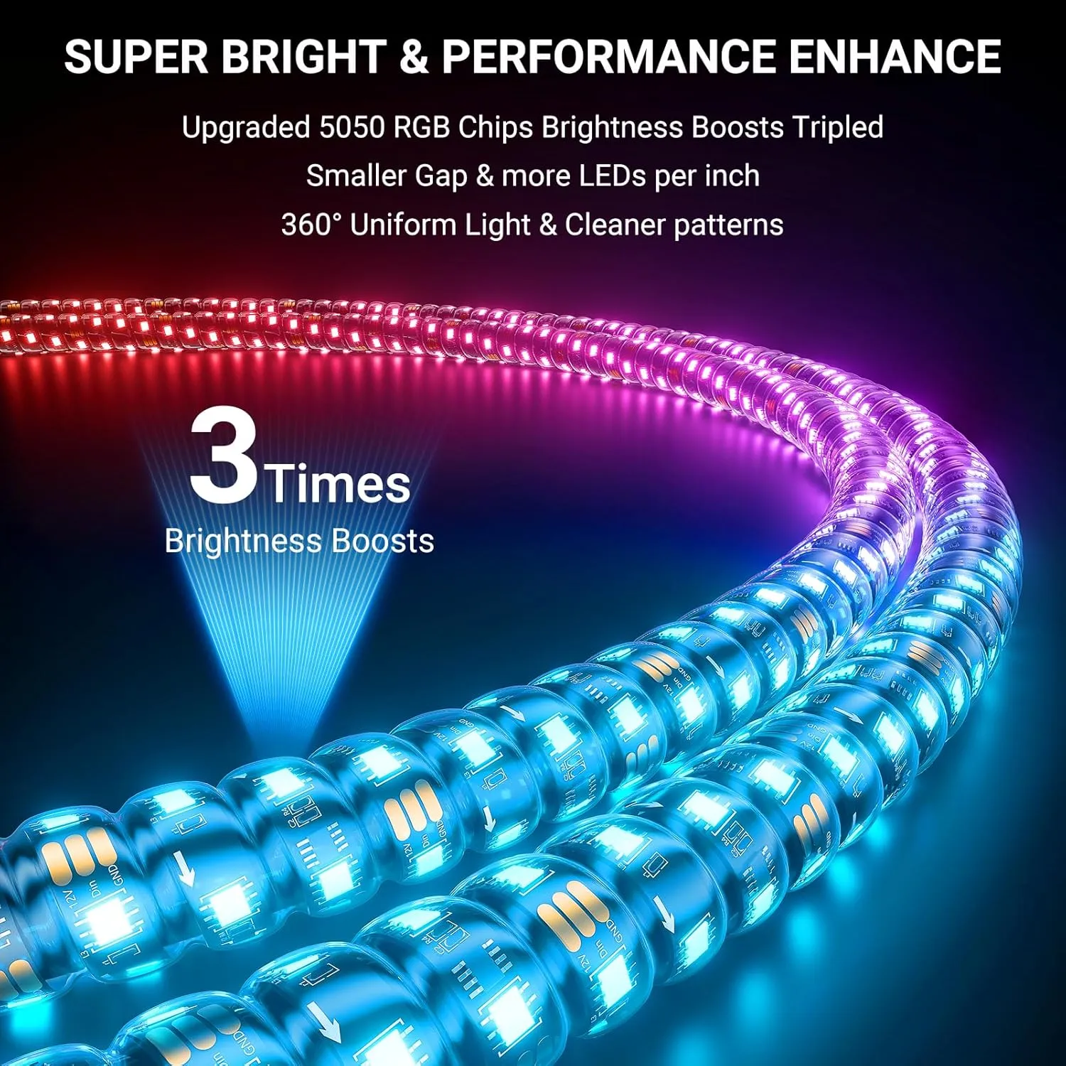 2PCS 3FT Whip Lights for UTV ATV with Spring Base, Tripled Brighter Led Whip Light W/Rocker Switch & 6 Flags, Spiral Chasing Lighted Antenna Whip with APP & Remote Control for RZR SXS Can-Am