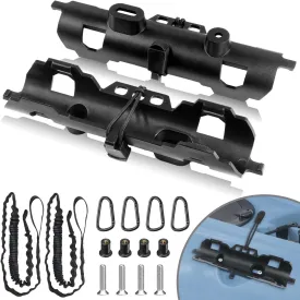 2PCS Kayak Paddle Holder, Coming with Locking Kits & Hardware & Adjustable Kayak Paddle Leashes