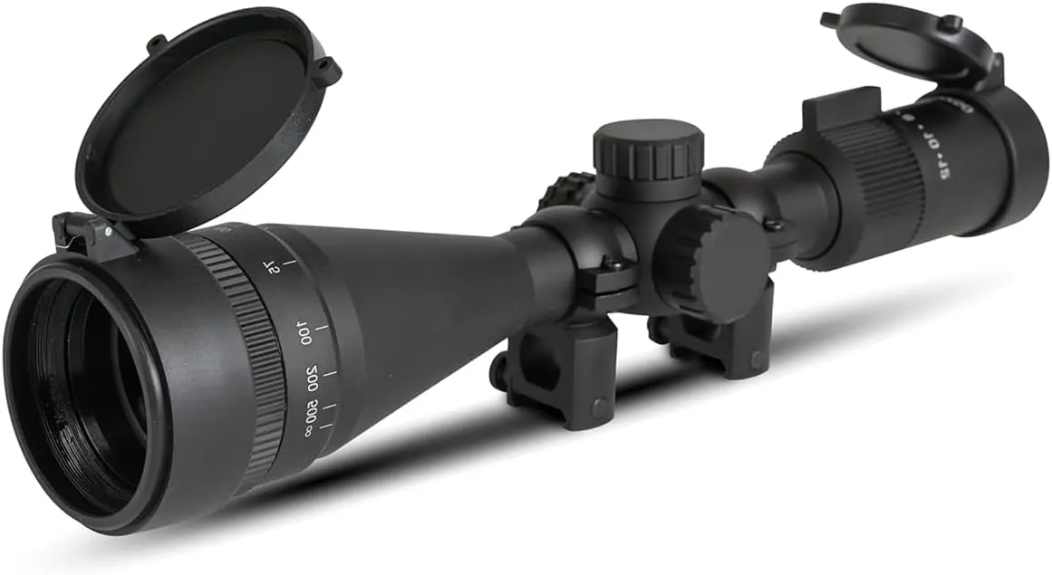 3-9x40 AO Rifle Scope with 5 Levels Red & Green Illumination Long Range Hunting Optics Waterproof and Fog-Proof for Air Sniper Crossbow Airsoft Shooting, Include 20mm Free Mounts