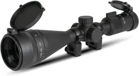 3-9x40 AO Rifle Scope with 5 Levels Red & Green Illumination Long Range Hunting Optics Waterproof and Fog-Proof for Air Sniper Crossbow Airsoft Shooting, Include 20mm Free Mounts