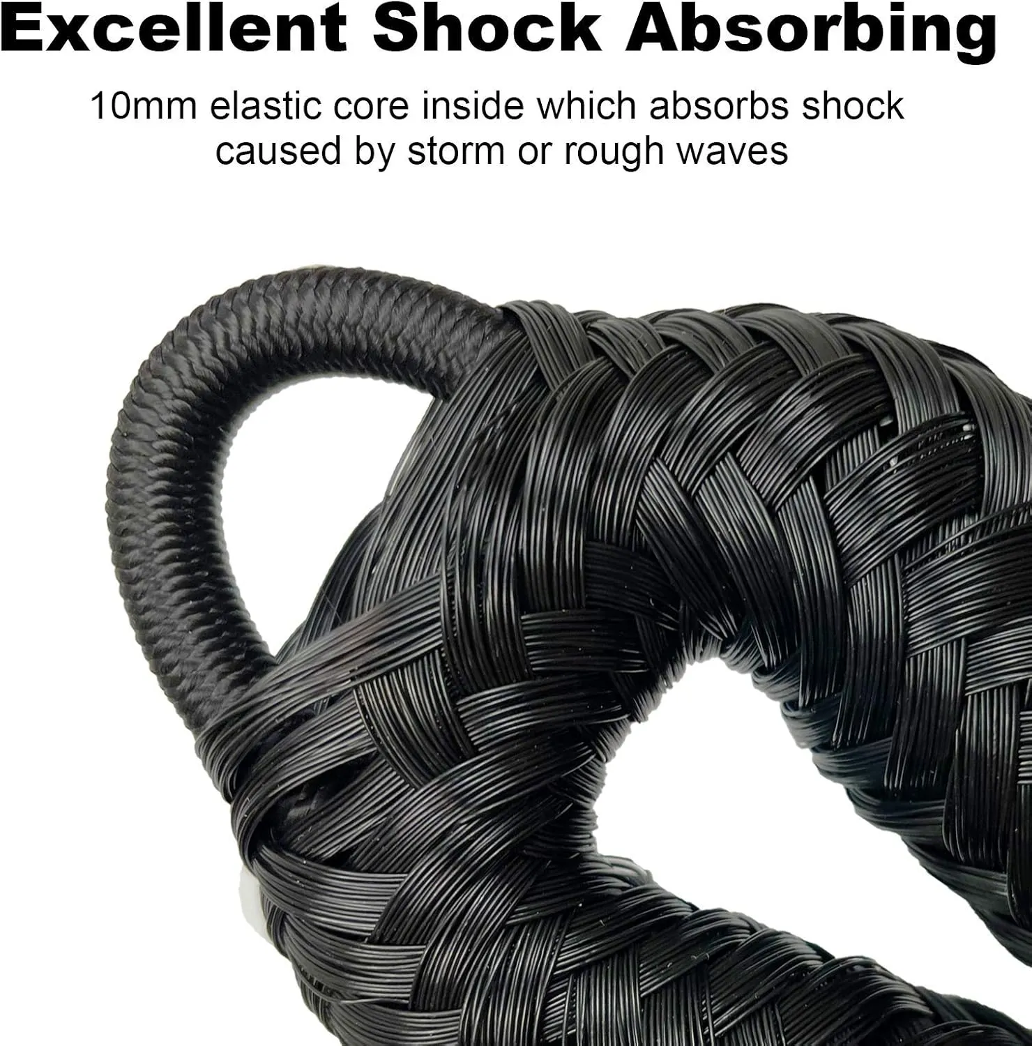 4 Feet Bungee Dock Line Mooring Rope 2-Pack for Docking with Stainless Steel Clip Accessories for Boats PWC, Built in Snubber, Kayak, Watercraft,SeaDoo,Jet Ski, Pontoon, Canoe, Power Boat
