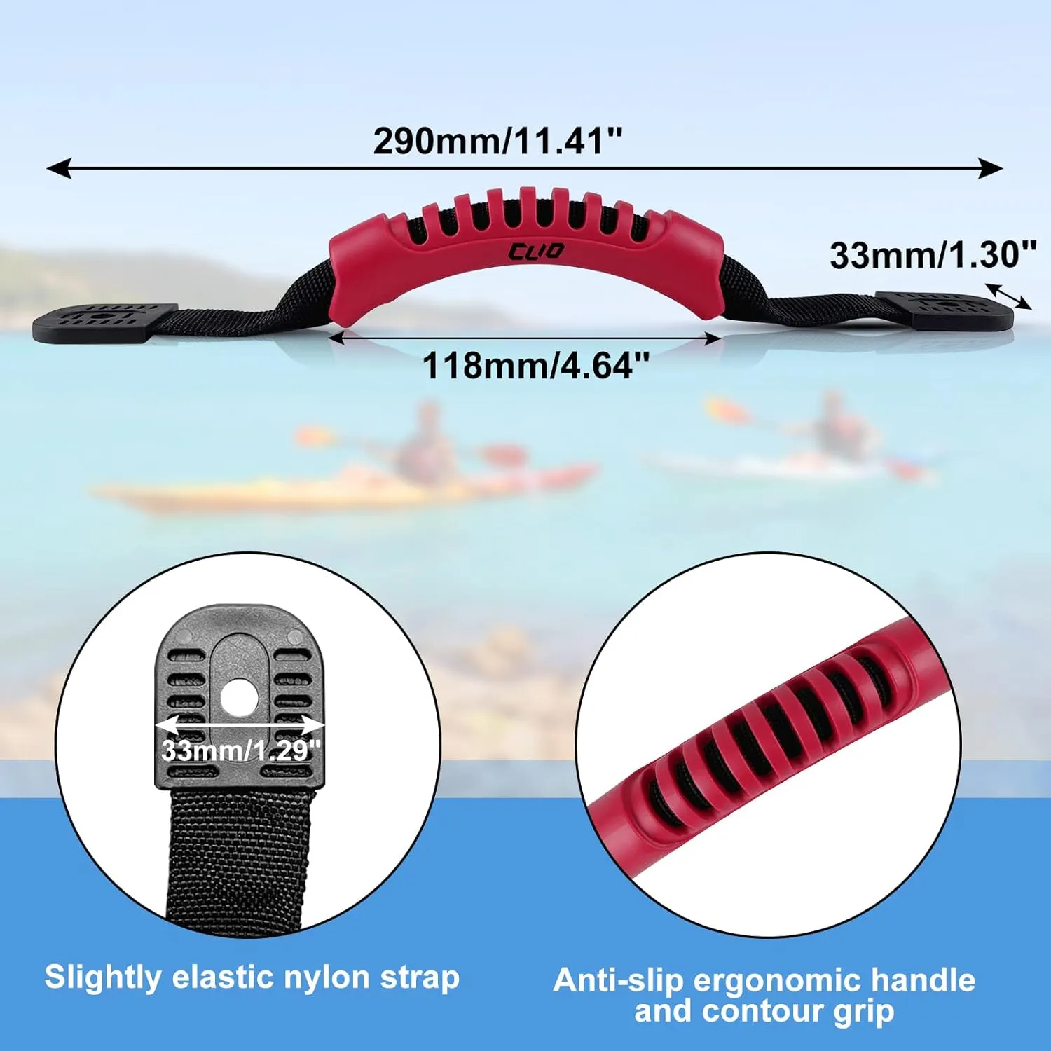 4 Pack Kayak Carry Handles for Ocean Perception Water Outdoor Sport Canoe Boat Kayak with Screws