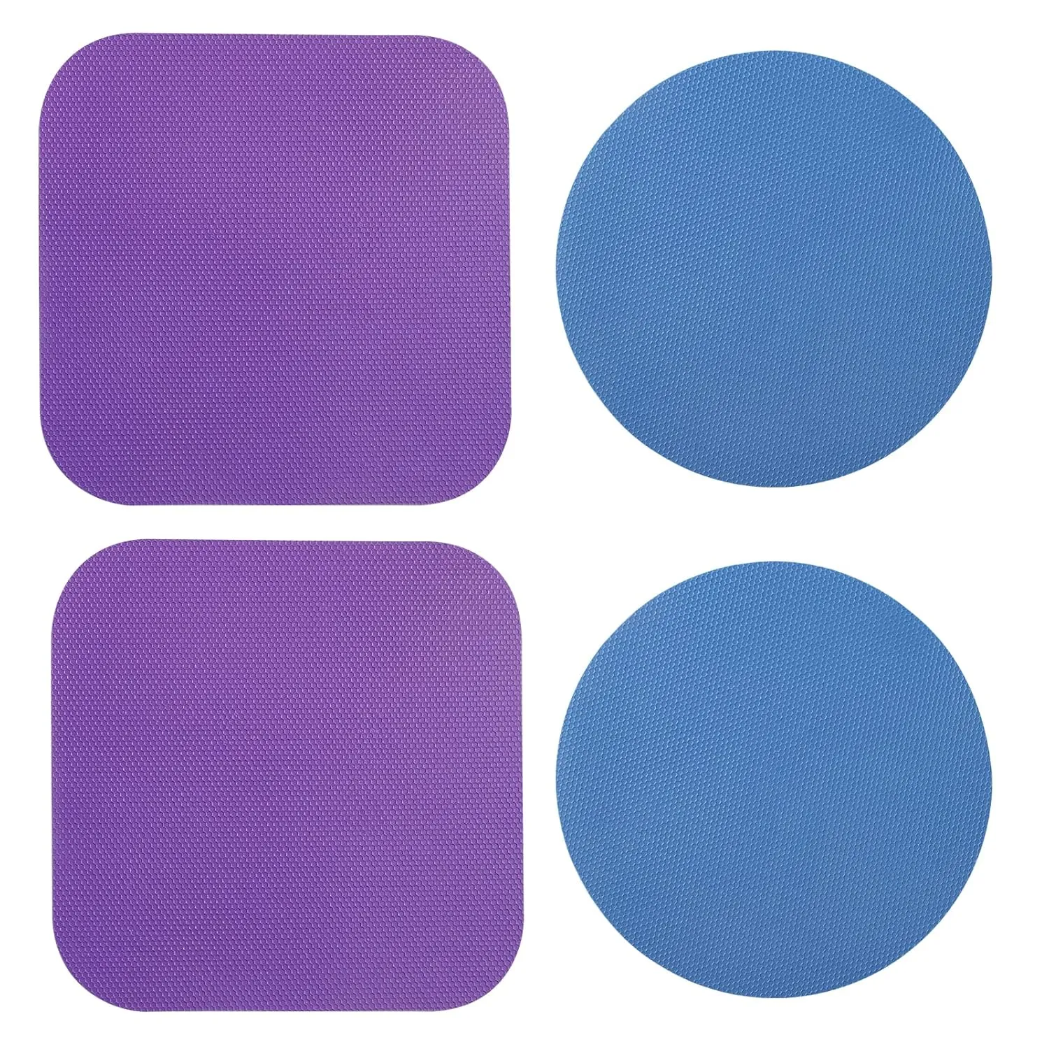 4pcs Jar Opener Gripper Pads, Rubber Jar Grippers Multi-function Jar Opener for Seniors with Weak Hands Kitchen Coasters (Blue, Purple)