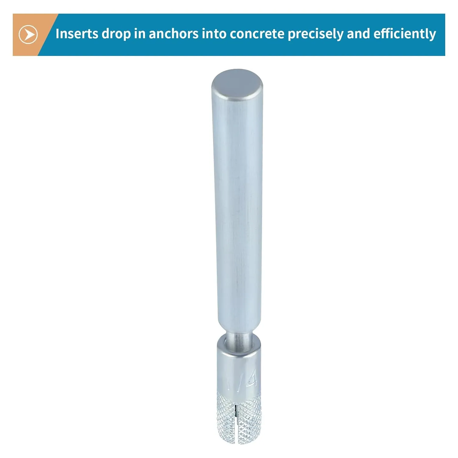 50 Pcs Drop in Anchors with 1 Pcs Hand Setting Tool, 1/4"-20 Female Thread Expansion Anchors for Concrete
