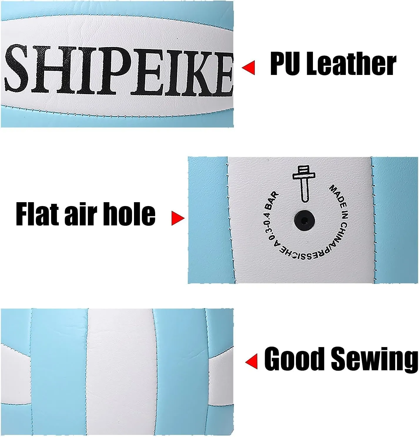 ABAJI Volleyball Official Ball Thicker PU Waterproof Anti-Explosion 15  Years Kids Girls Boys Indoor Training Game Outdoor Sand Beach Pool Play Pump Needle