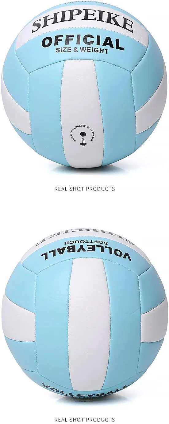 ABAJI Volleyball Official Ball Thicker PU Waterproof Anti-Explosion 15  Years Kids Girls Boys Indoor Training Game Outdoor Sand Beach Pool Play Pump Needle