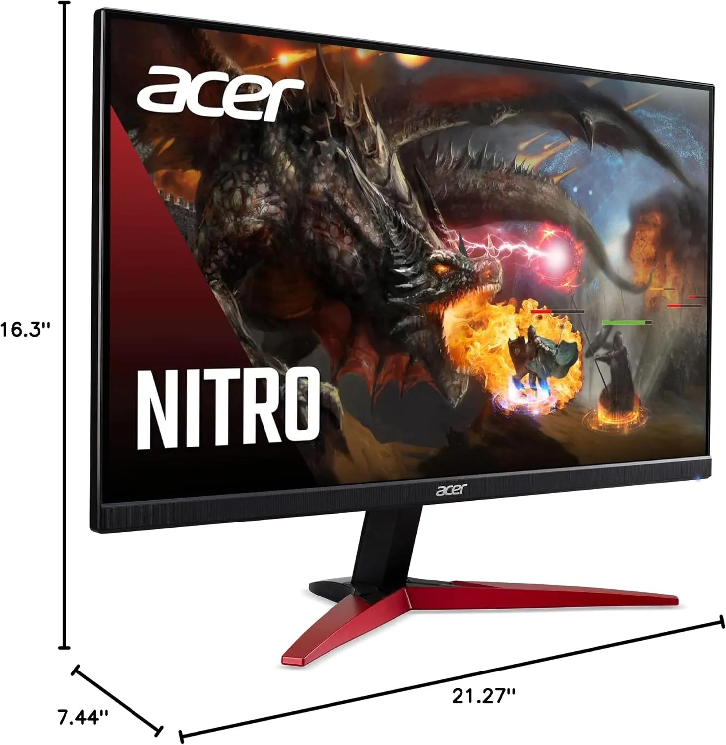 Acer Nitro KG241Y Sbiip 23.8 Full HD (1920 x 1080) VA Gaming Monitor | AMD FreeSync Premium Technology | 165Hz Refresh Rate | 1ms (VRB) | ZeroFrame Design | 1 x Display Port 1.2 & 2 x HDMI 2.0,Black