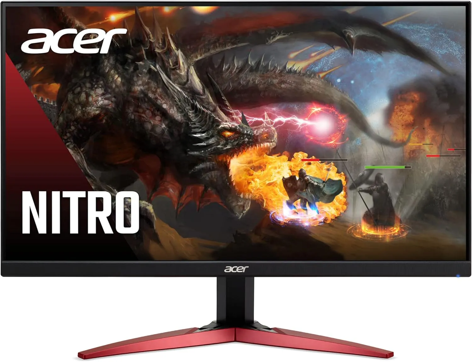 Acer Nitro KG241Y Sbiip 23.8 Full HD (1920 x 1080) VA Gaming Monitor | AMD FreeSync Premium Technology | 165Hz Refresh Rate | 1ms (VRB) | ZeroFrame Design | 1 x Display Port 1.2 & 2 x HDMI 2.0,Black