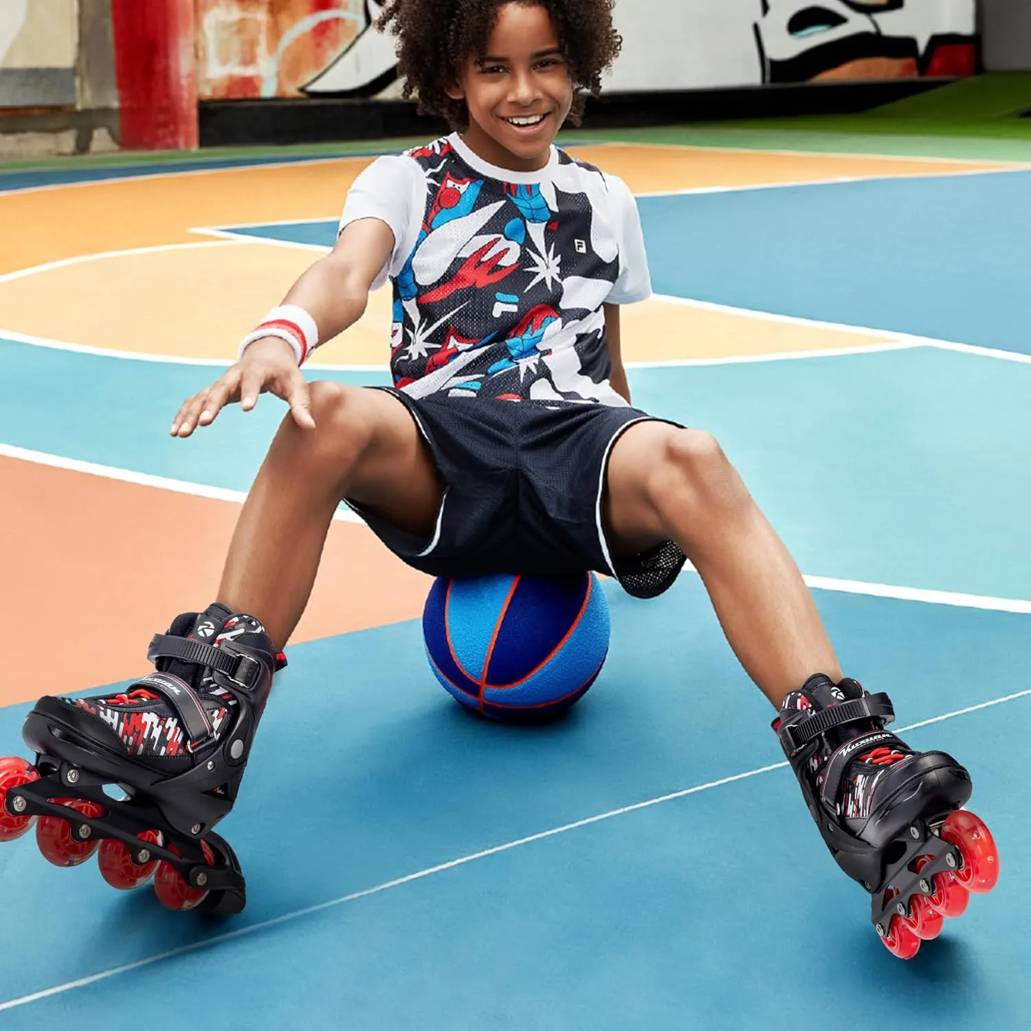 Adjustable Inline Skates for Kids and Teens, Boys Girls Women Beginner Fun Illuminating Skates Outdoor and Indoor
