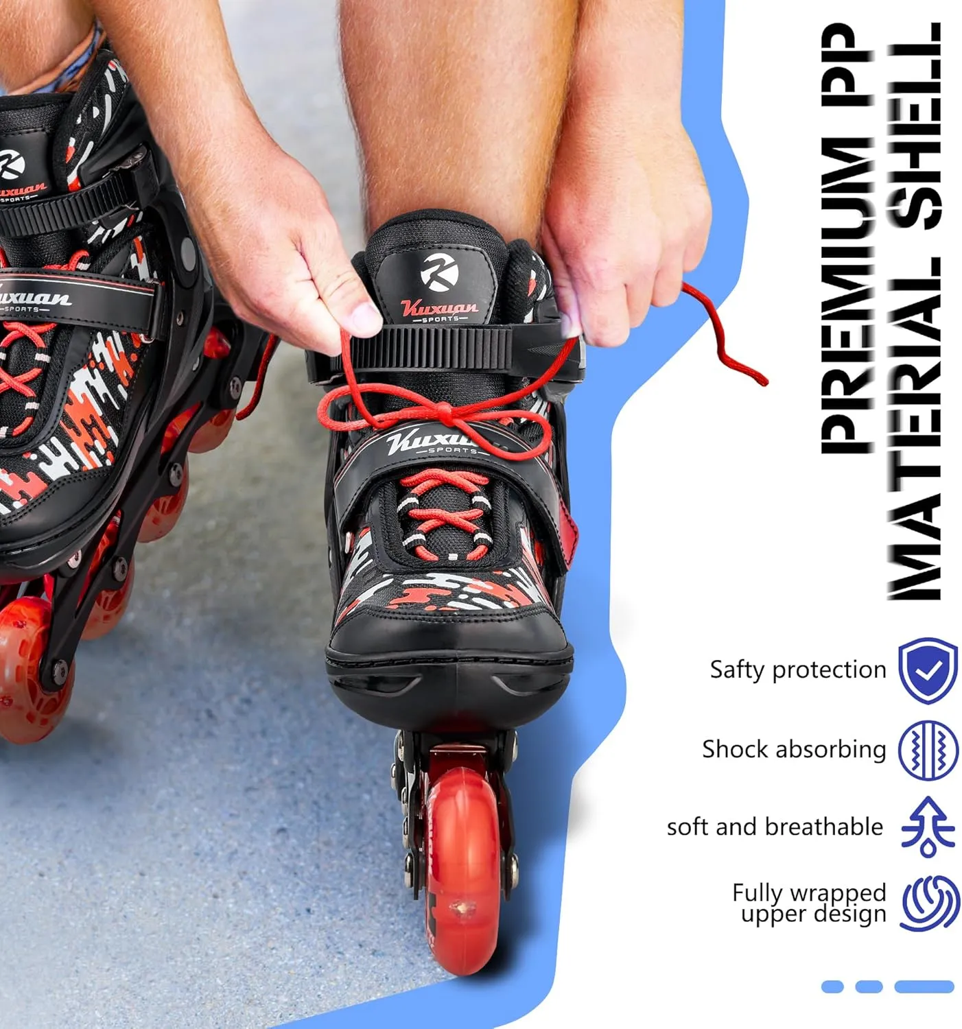 Adjustable Inline Skates for Kids and Teens, Boys Girls Women Beginner Fun Illuminating Skates Outdoor and Indoor