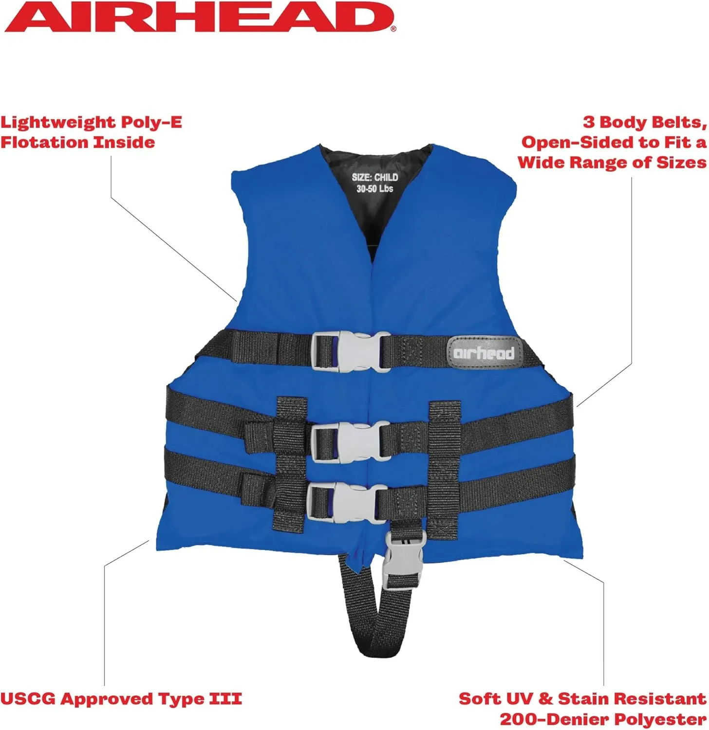 Airhead Children's General Purpose Life Vest, Multiple Colors Available