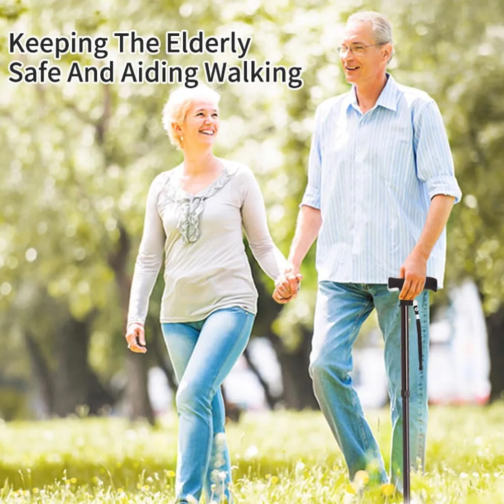 Aluminum Alloy Walking Sticks & Foldable Anti-Slip Hiking Stick - Length Adjustable for Elderly