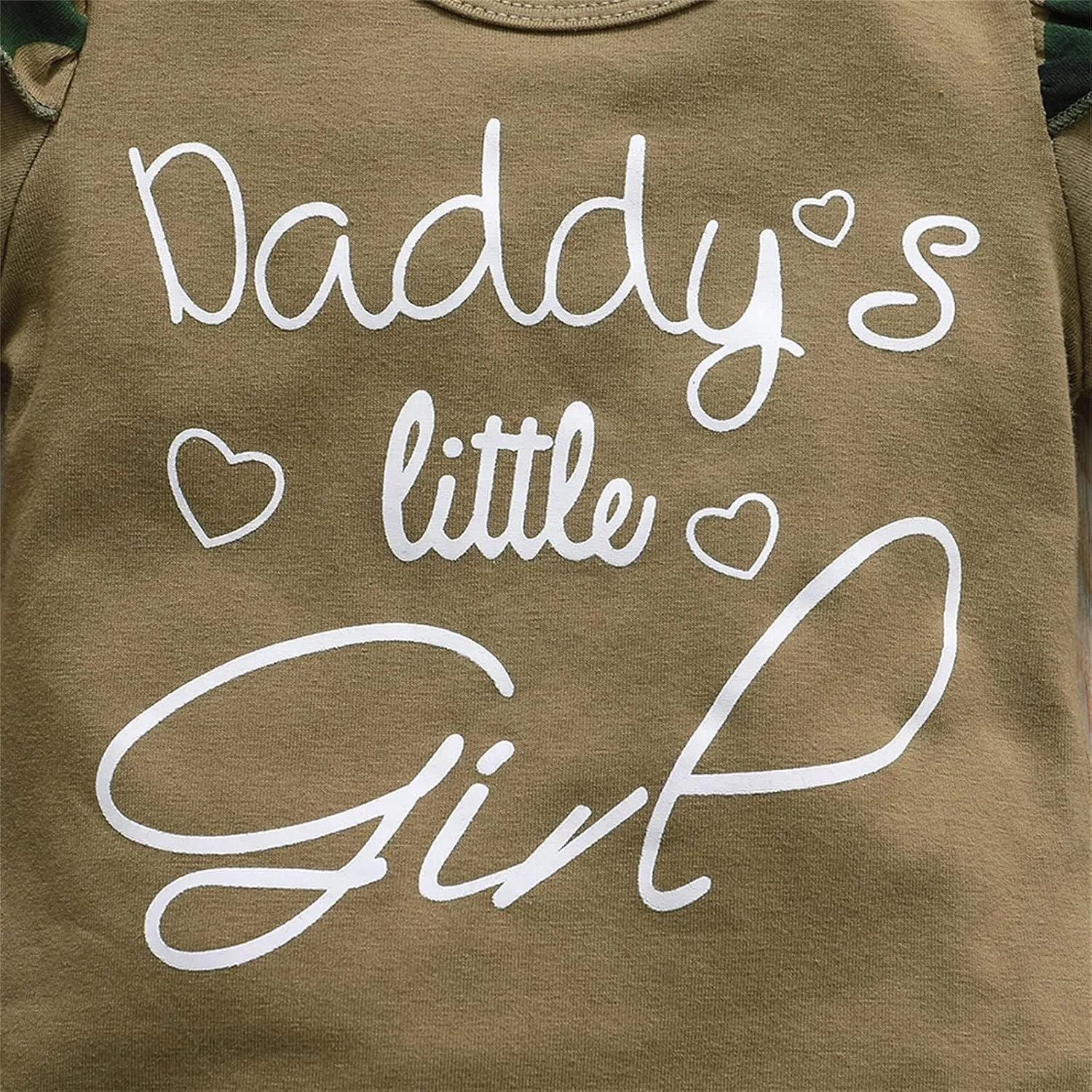 AMAWMW Baby Girl Clothes Set Daddys Little Girl Ruffle Romper Top Camouflage Pants Newborn Infant Baby Girl Outfit