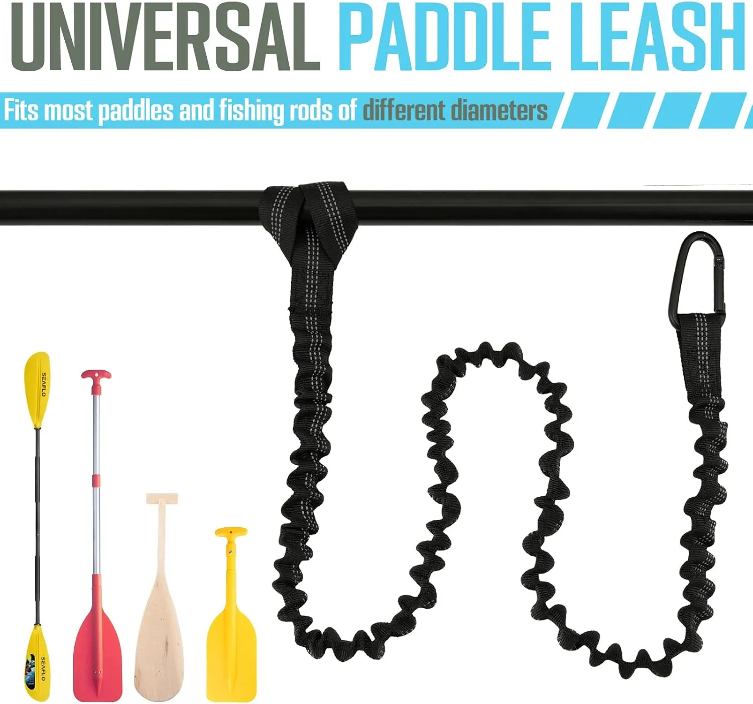 Apeso 2 Pack Kayak Paddle Leash, Paddle Board Leash Fishing Lanyard Tool Tether with Carabiner Kayaking Accessories