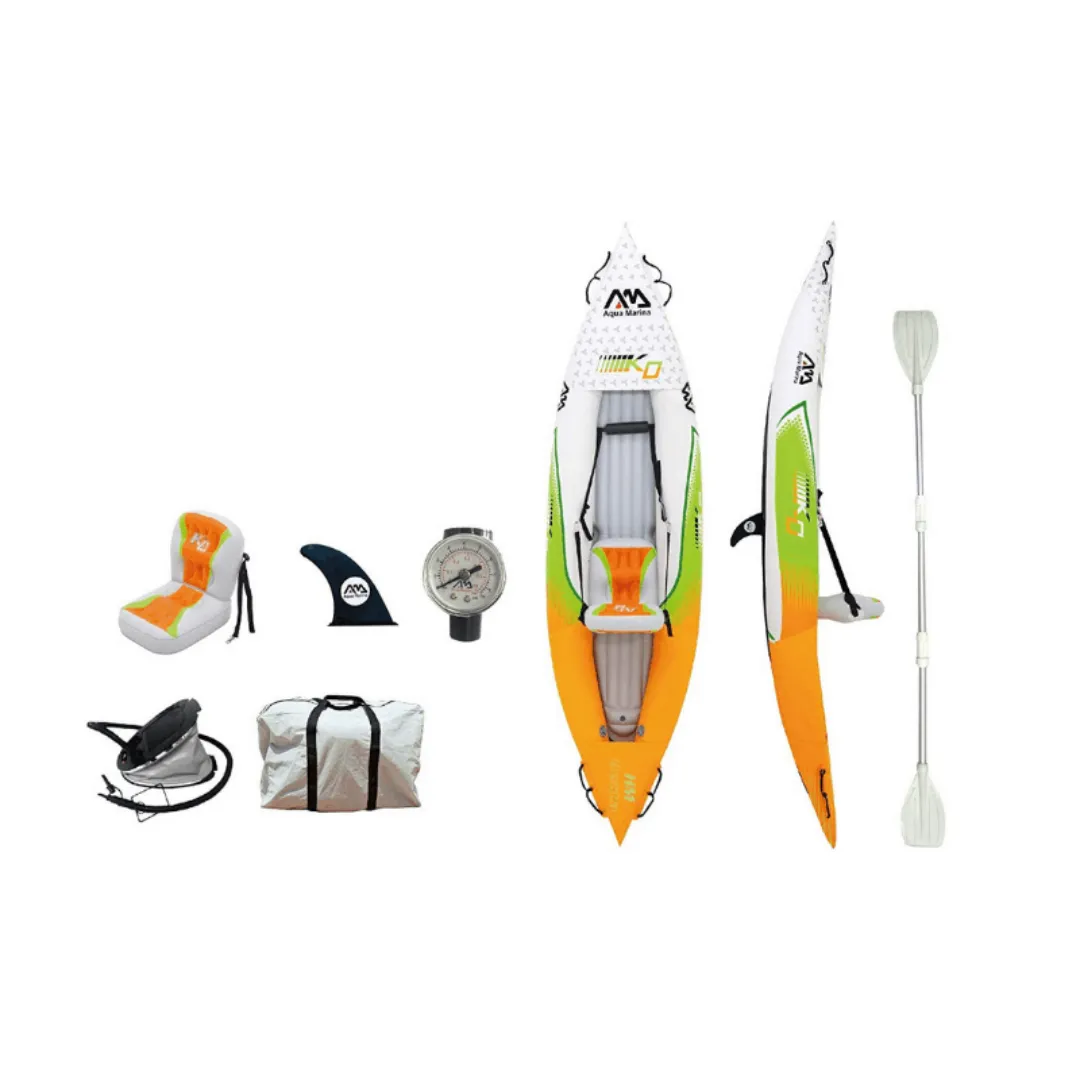 Aqua Marina Inflatable Single Person Kayak HM-KO with Super Accessory Pack