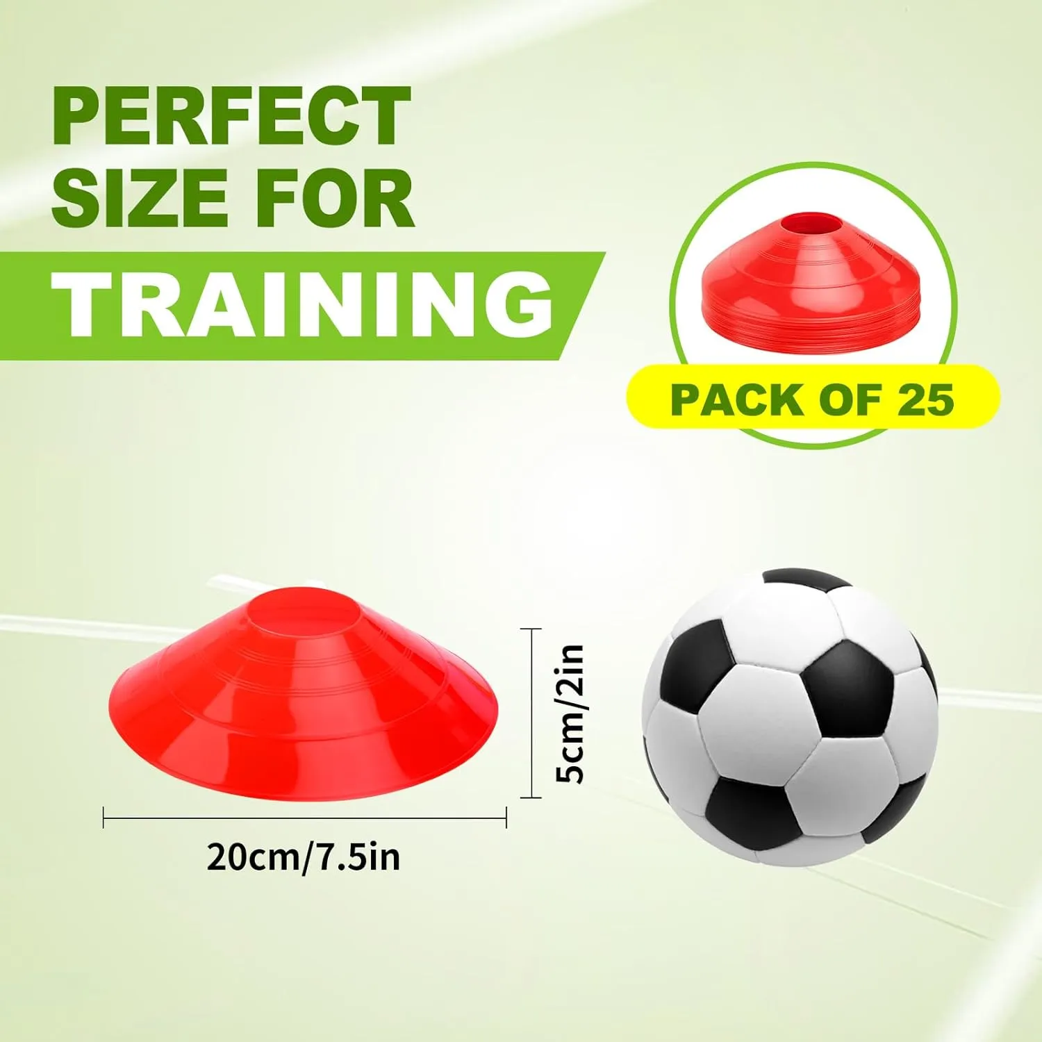 Ashsajkd(Set of 25/50/100 - Agility Soccer Cones with Carry Bag and for  Football Cones for TrainingFootball, Basketball, Coaching, Agility Cones for Indoor and Outdoor Games