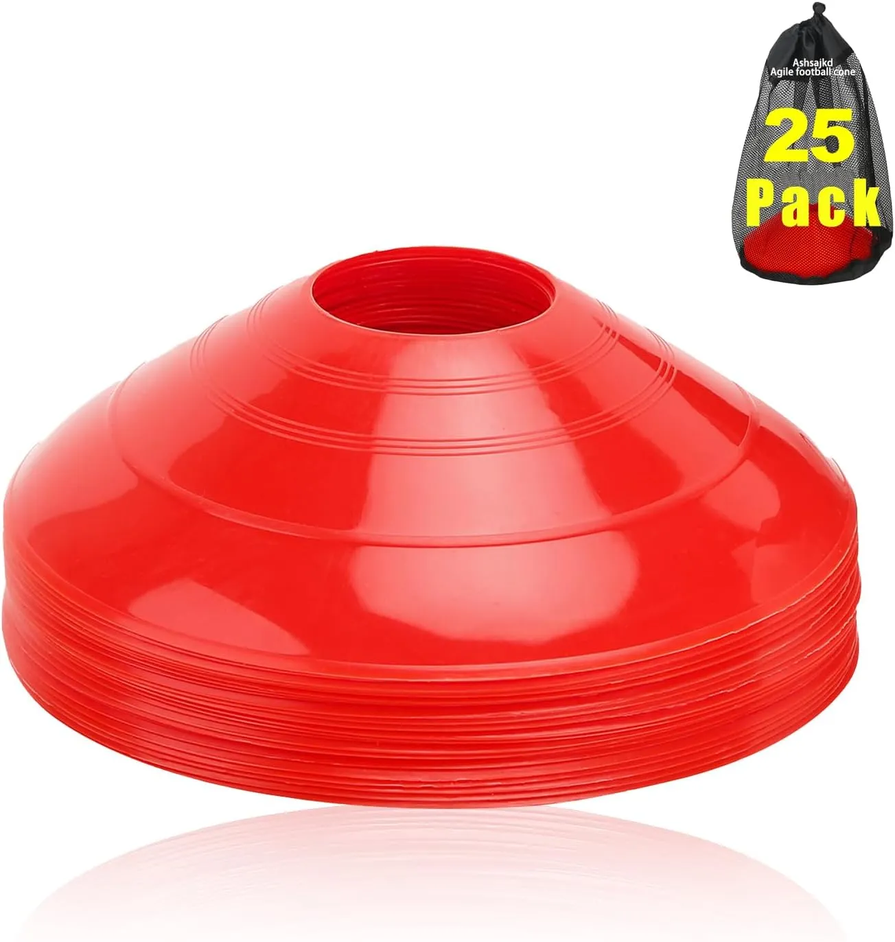 Ashsajkd(Set of 25/50/100 - Agility Soccer Cones with Carry Bag and for  Football Cones for TrainingFootball, Basketball, Coaching, Agility Cones for Indoor and Outdoor Games
