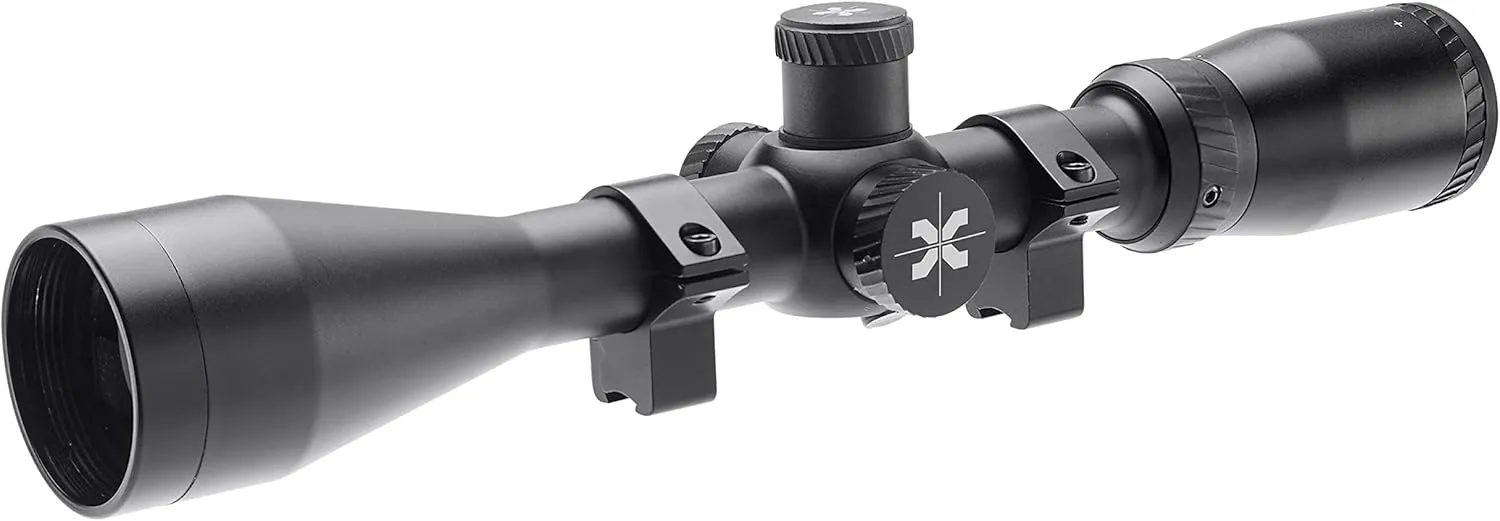 Axeon Optics 4-16x44mm EDR Etched Dot Reticle Adjustable Parallax Rifle Scope for Hunting - Includes 11mm Gun Scope Mounting Rings