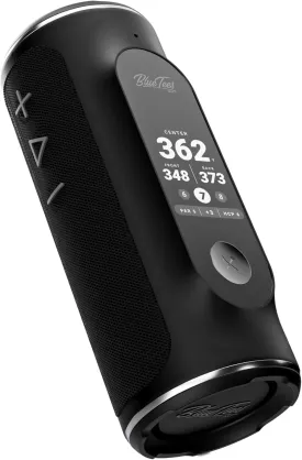 Blue Tees Golf Player  GPS Speaker with Touch Screen Display, 10  Hours Battery, 40,000  Courses, Visual   Audible Distance, Hazard Distance - IPX7 Waterproof (Black)