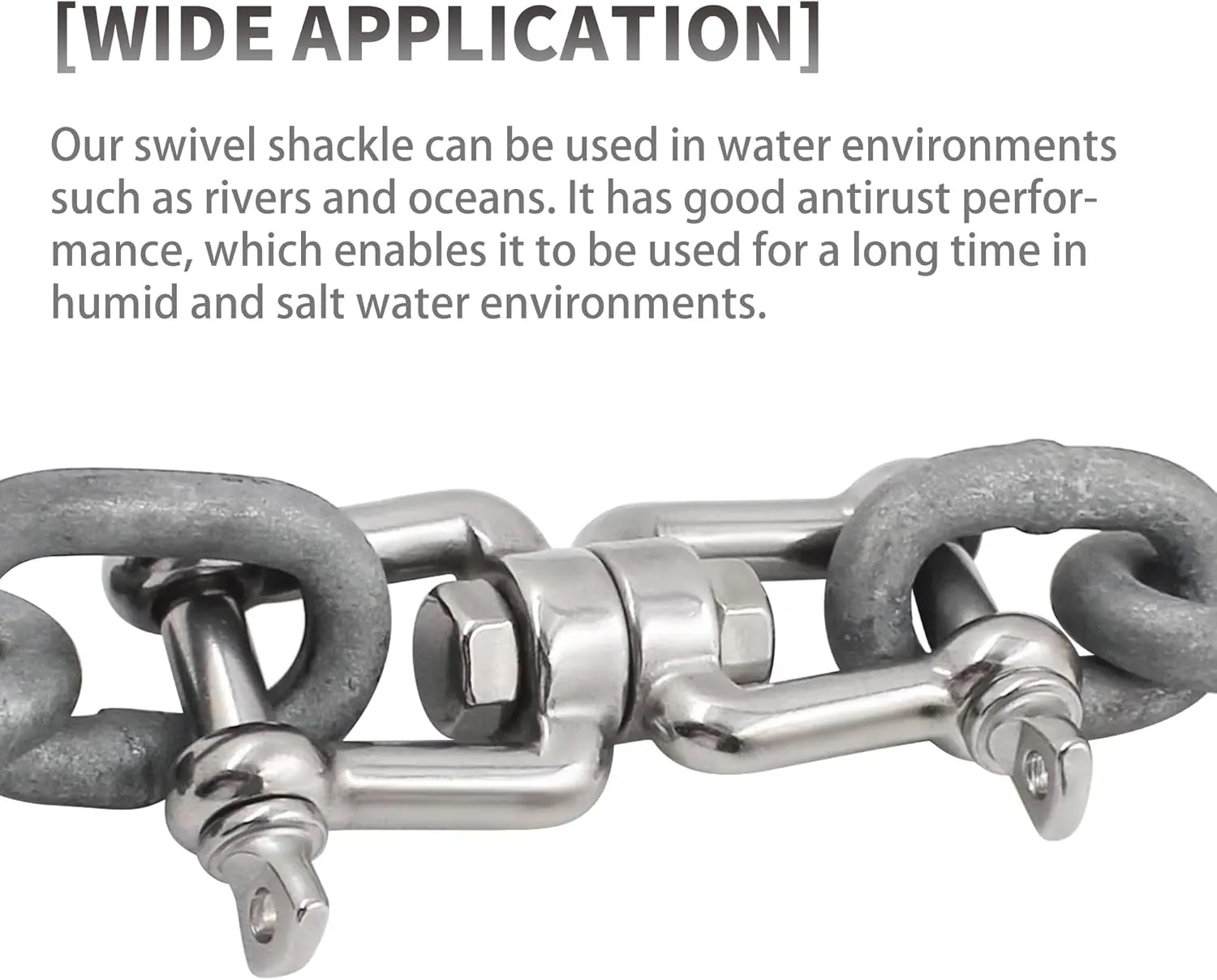 Boat Anchor Swivel Shackle 1/4 inch 5/16 inch 3/8 inch 1/2 inch (4 Size) Jaw - Jaw Anchor China Swivel Connector 316 Stainless Steel Marine Grade Double Shackle