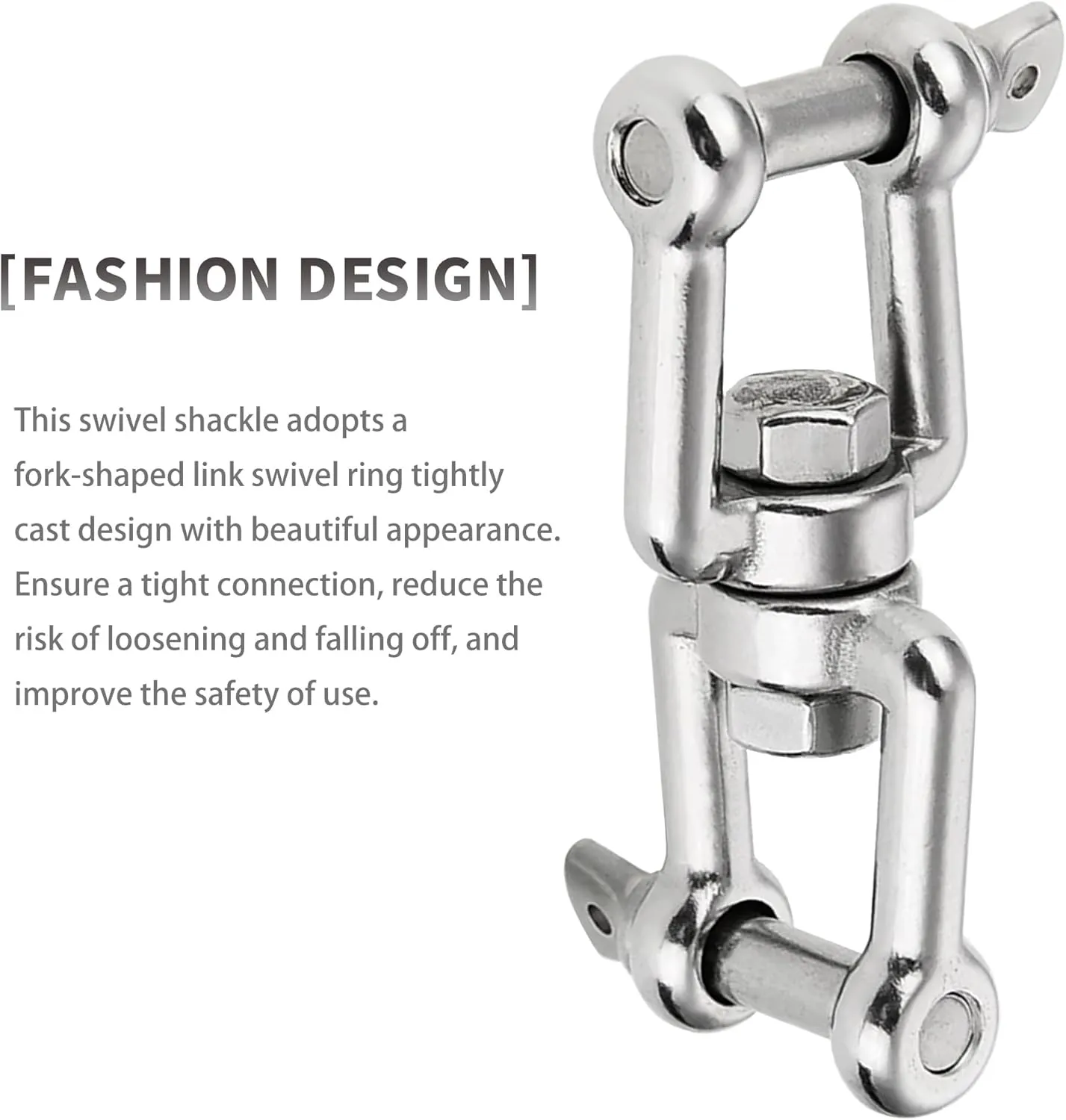 Boat Anchor Swivel Shackle 1/4 inch 5/16 inch 3/8 inch 1/2 inch (4 Size) Jaw - Jaw Anchor China Swivel Connector 316 Stainless Steel Marine Grade Double Shackle