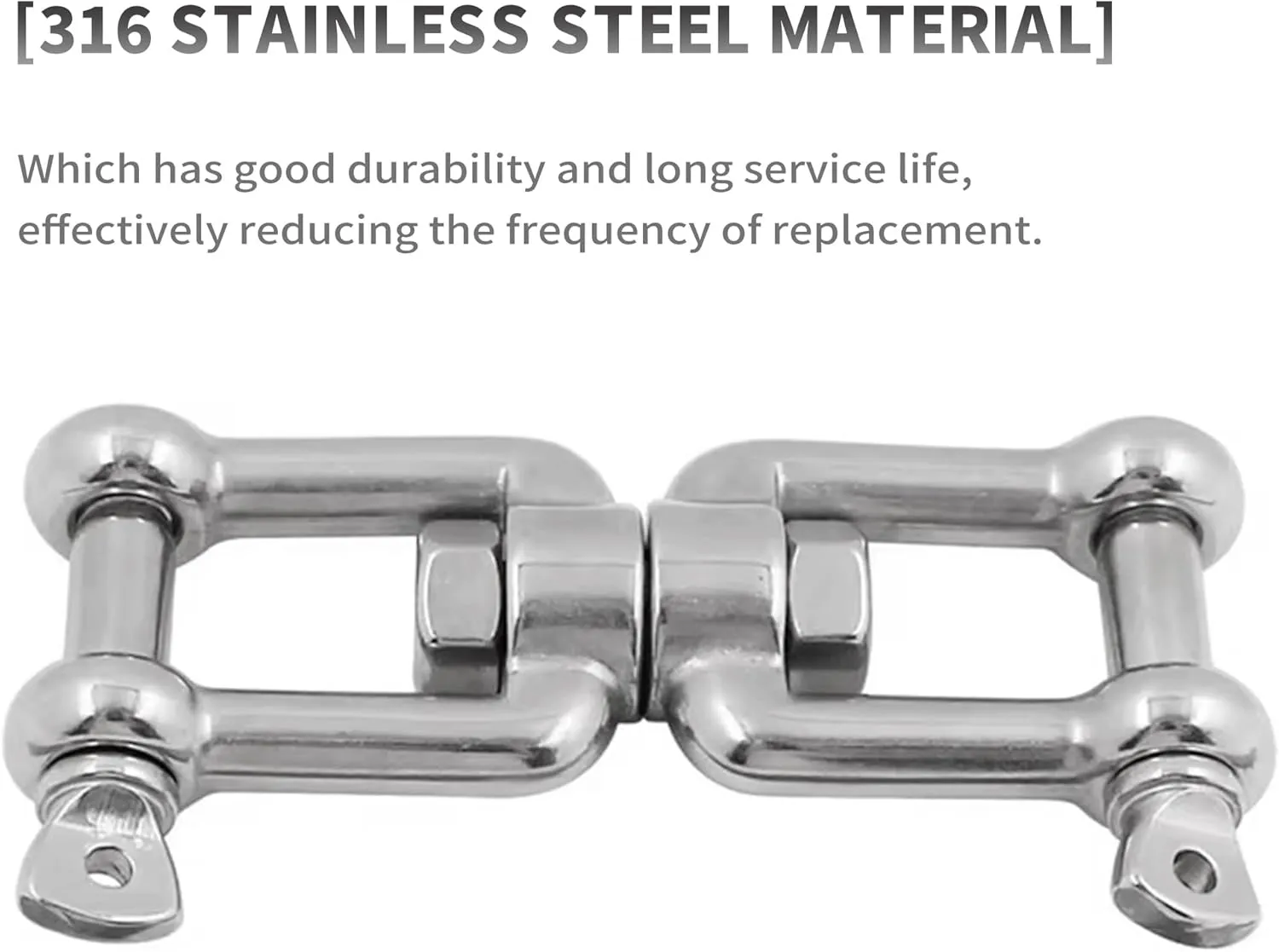 Boat Anchor Swivel Shackle 1/4 inch 5/16 inch 3/8 inch 1/2 inch (4 Size) Jaw - Jaw Anchor China Swivel Connector 316 Stainless Steel Marine Grade Double Shackle