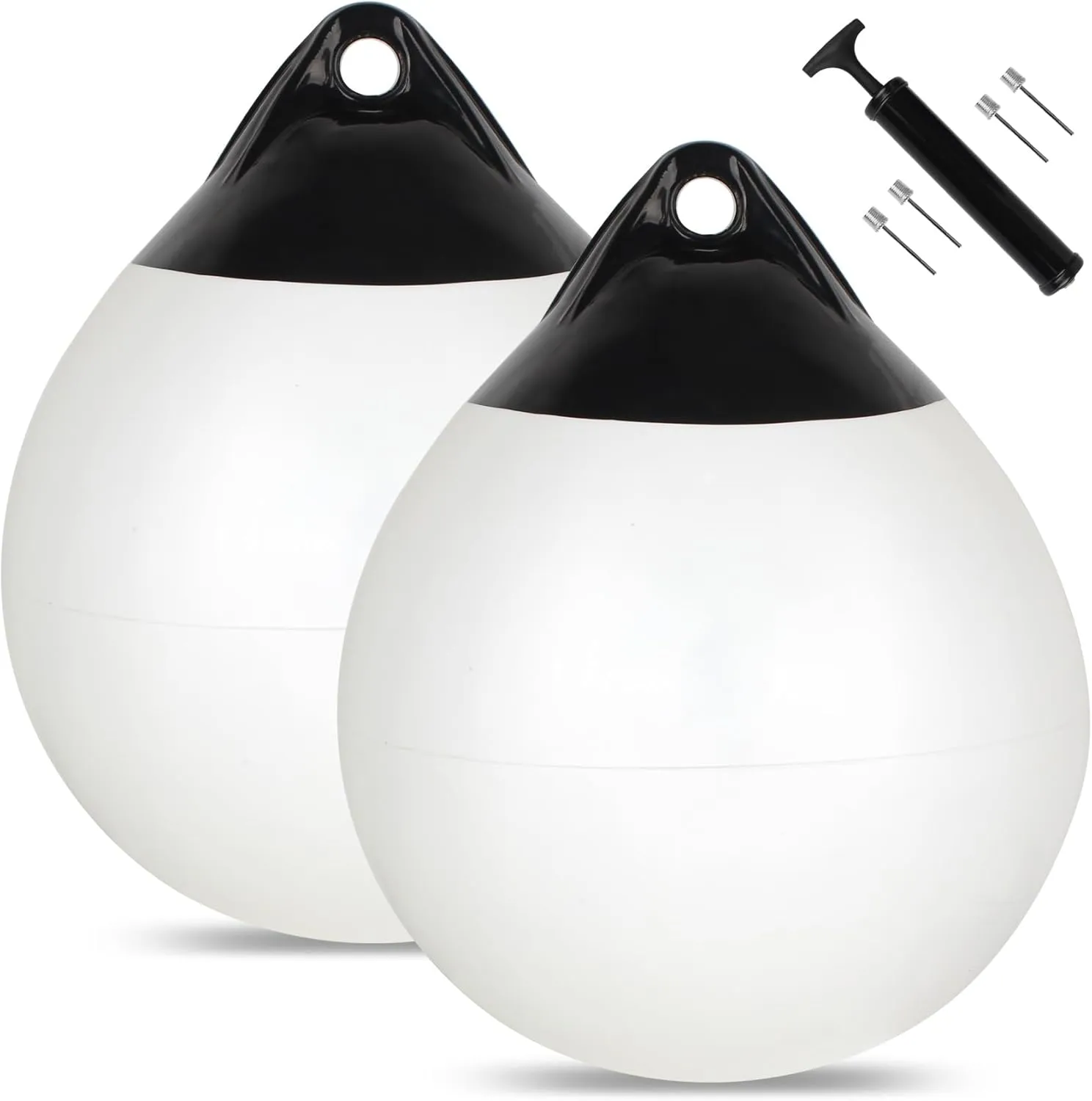 Boat Mooring Buoy 10/12/15 inch,Round Boat Fender Ball Boat Buoy Ball,Inflatable Boat Fender Dock Bumper Ball Anchor Buoy Suitable for Yachts Marinas Sailboats Ski Boats