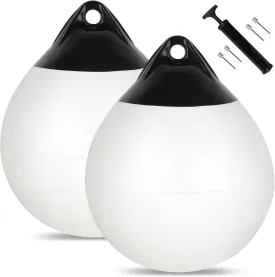 Boat Mooring Buoy 10/12/15 inch,Round Boat Fender Ball Boat Buoy Ball,Inflatable Boat Fender Dock Bumper Ball Anchor Buoy Suitable for Yachts Marinas Sailboats Ski Boats