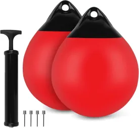 Boat Mooring Buoys 10" 12" Dia Vinyl Inflatable Marine Mooring Buoy, Boat Fenders Ball Round Anchor Buoy for Boat, Yacht, Sailboat, Anchoring, Marking, Swing Seat for Childre- Multiple Color Options