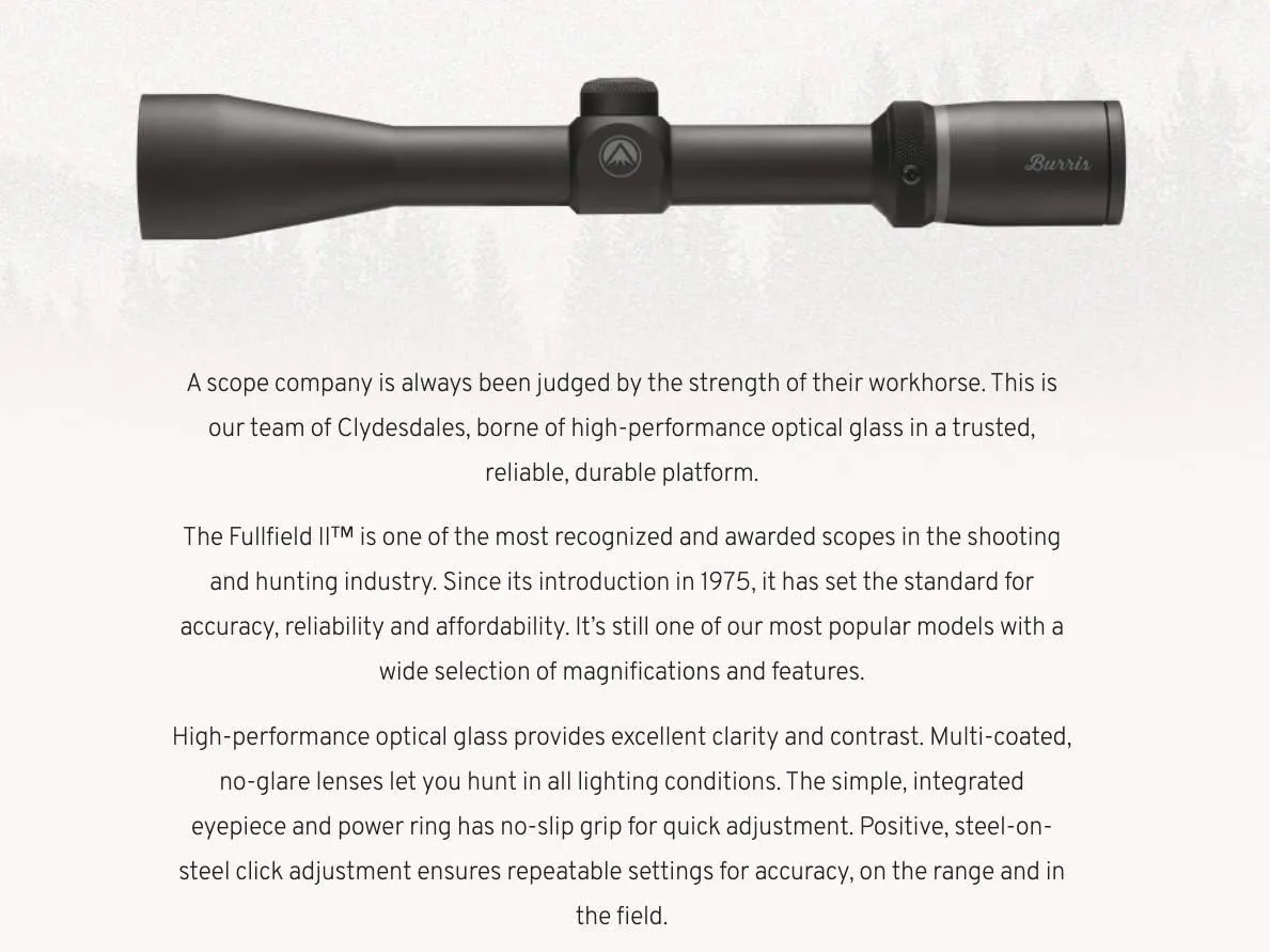 Burris Fullfield II Hunting Scope, Ballistic Plex Reticle