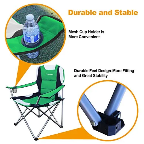 Camabel Folding Camping Chairs Hold Up 400lbs Large Outdoor Lawn Chair Ireland Green Model No. ET323