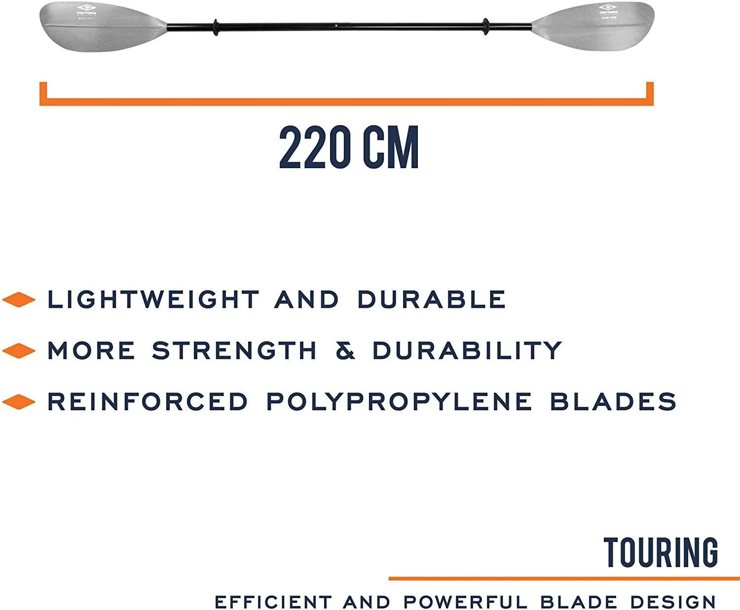 Carlisle Magic Plus Kayak Paddle with Polypropylene Blades and Wrapped Fiberglass Shaft