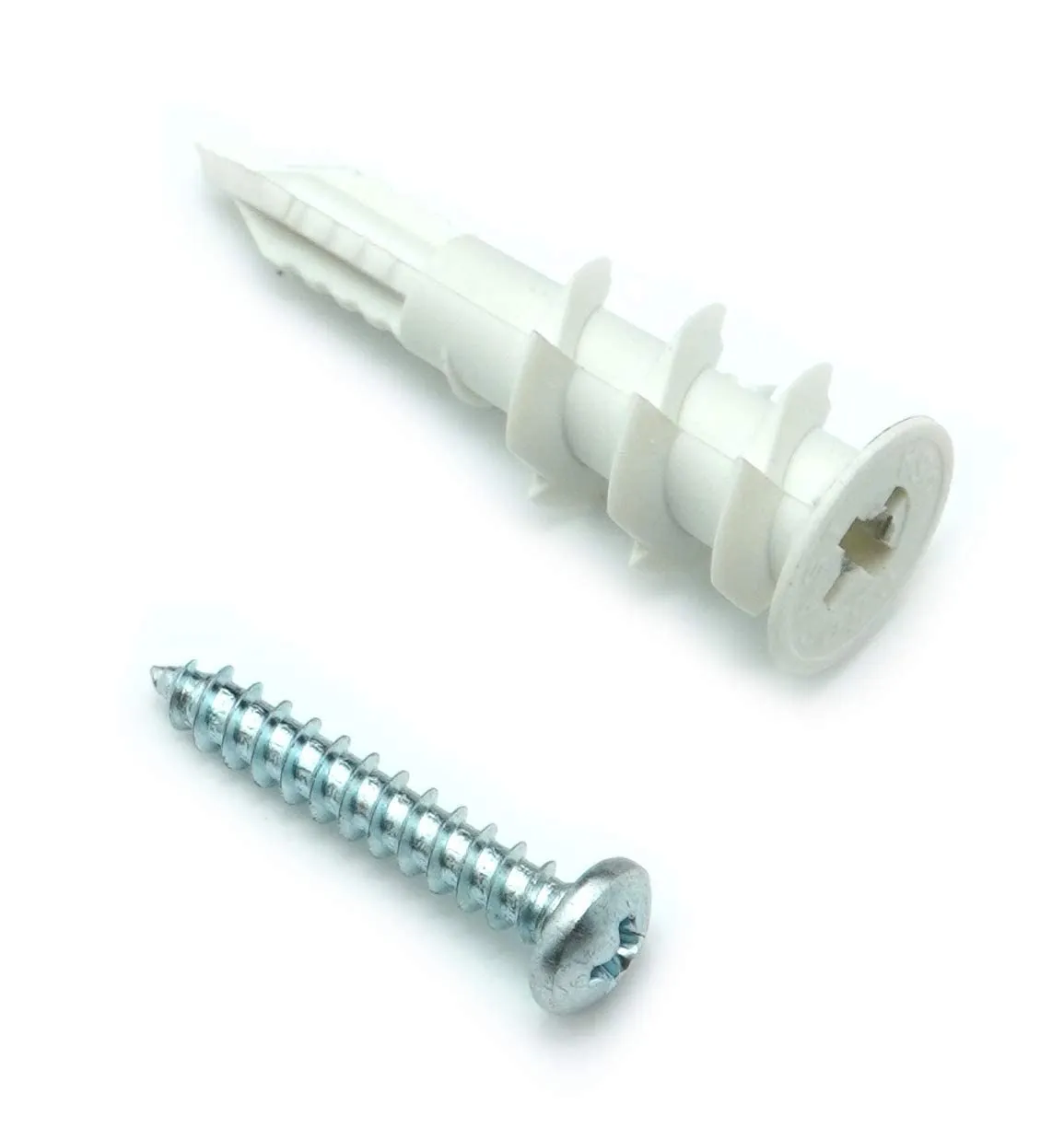 CONFAST Nylon Self-Drilling Drywall/Hollow-Wall Anchor Kit with Screws, 200 Pieces (100 Anchors 100 Screws) Includes #8 Anchors with Screws