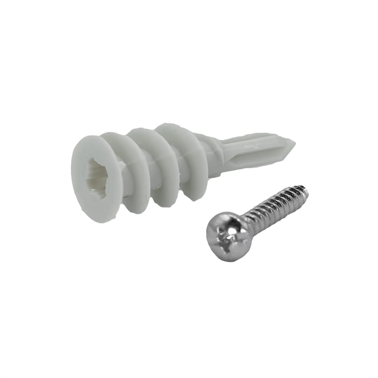 CONFAST Nylon Self-Drilling Drywall/Hollow-Wall Anchor Kit with Screws, 200 Pieces (100 Anchors 100 Screws) Includes #8 Anchors with Screws
