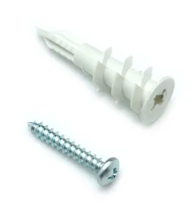 CONFAST Nylon Self-Drilling Drywall/Hollow-Wall Anchor Kit with Screws, 200 Pieces (100 Anchors 100 Screws) Includes #8 Anchors with Screws