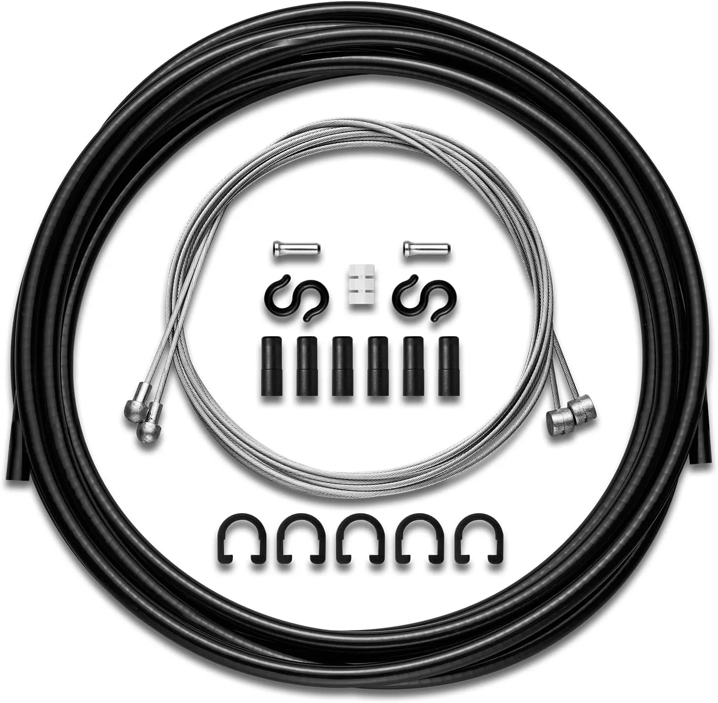 Corki Cycles Universal Standard Bike Brake Cable Housing Kit for Mountain Road Bike - Black